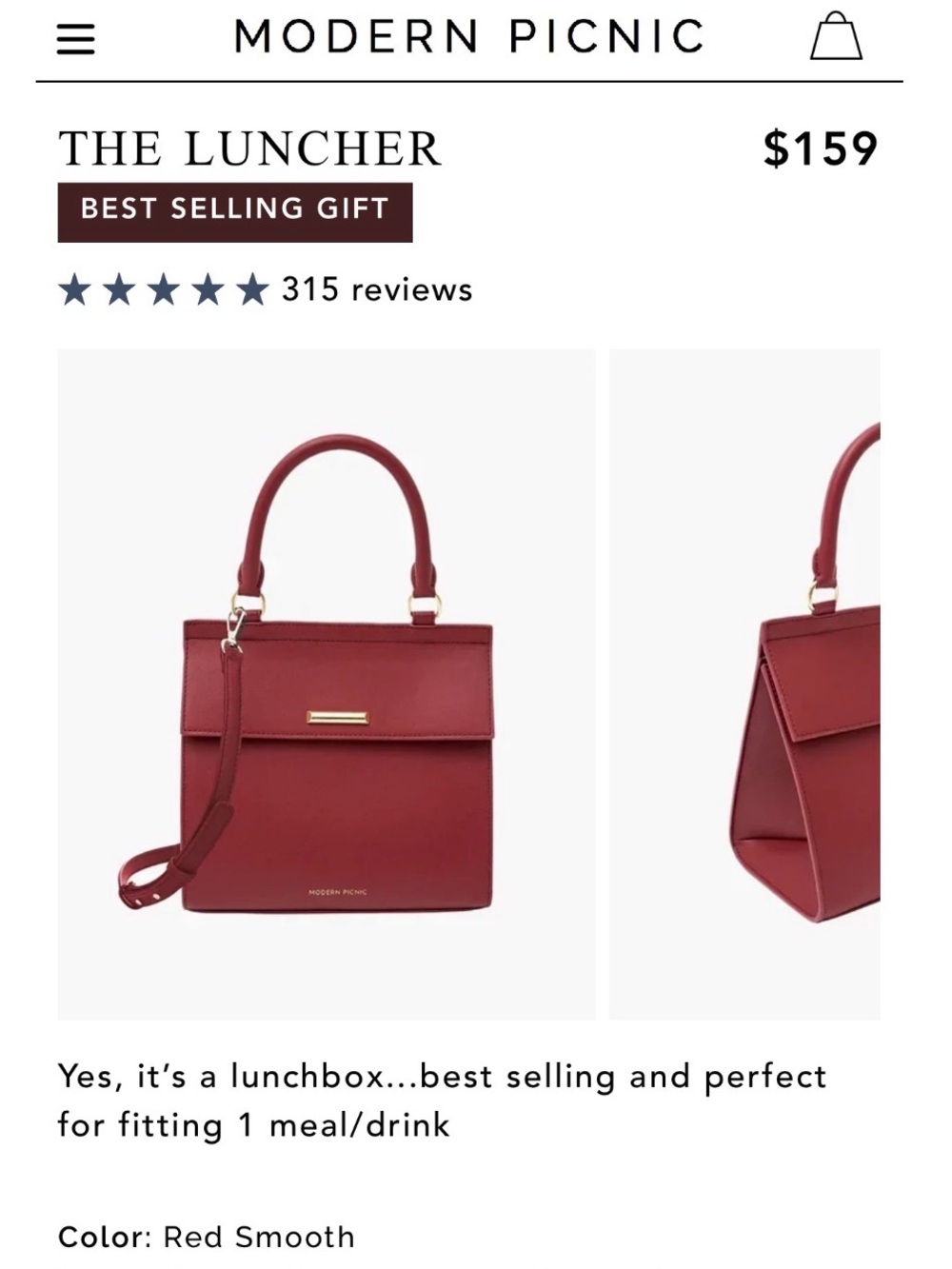 Modern Picnic Burgundy Luncher Bag Top Handle Crossbody Work Tote sold out NWOT